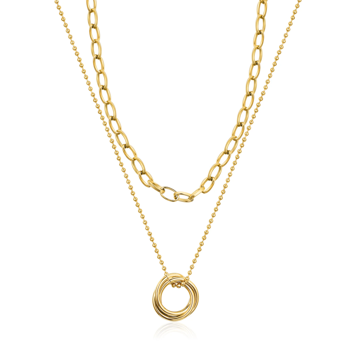 Vintage Sweater Chain Titanium 316l Stainless Steel Double Gold Plated Jewelry Necklaces
Vintage Sweater Chain Titanium 316l Stainless Steel Double Gold Plated Jewelry Necklaces