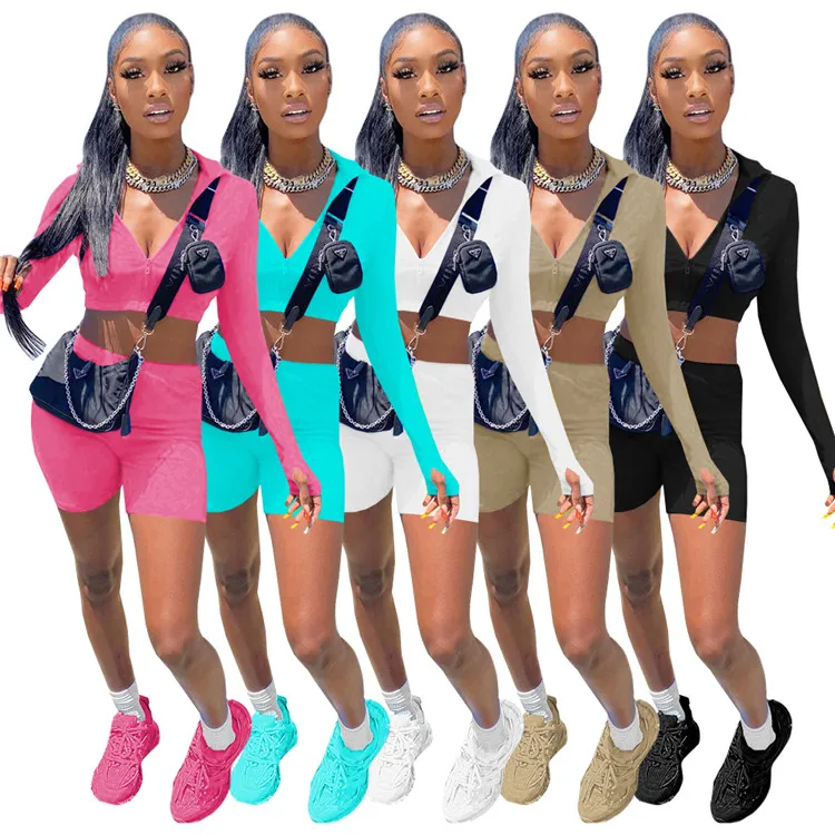 Bike Shorts Tracksuits 2 Two Piece Sets Streetwear Black Turtleneck Zipper Crop Top Skinny Shorts Matching Sets Women 2021, As picture
Bike Shorts Tracksuits 2 Two Piece Sets Streetwear Black Turtleneck Zipper Crop Top Skinny Shorts Matching Sets Women 2021, As picture