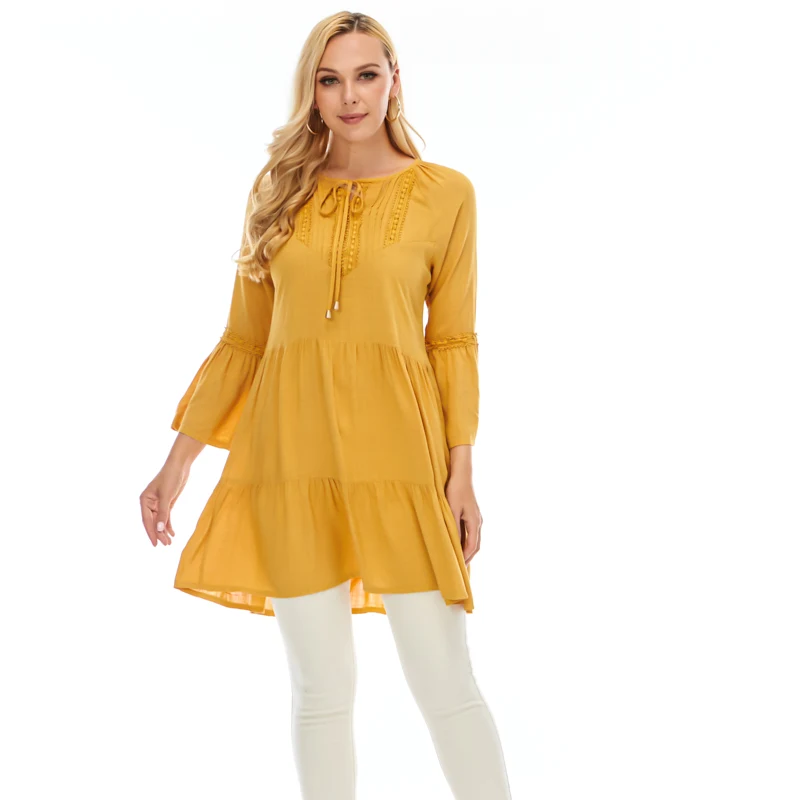 2021 Summer new style flare sleeve linen dress fashion elegant layered dresses, Pink/blue/yellow/red
2021 Summer new style flare sleeve linen dress fashion elegant layered dresses, Pink/blue/yellow/red