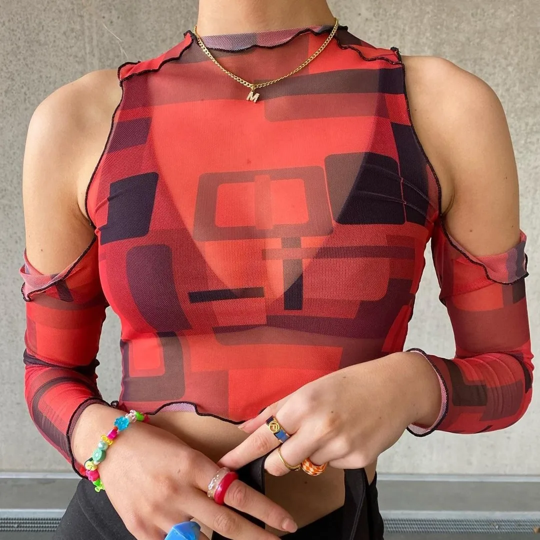2021 new arrivals summer fashion mesh see through women long sleeves printed casual crop top
2021 new arrivals summer fashion mesh see through women long sleeves printed casual crop top