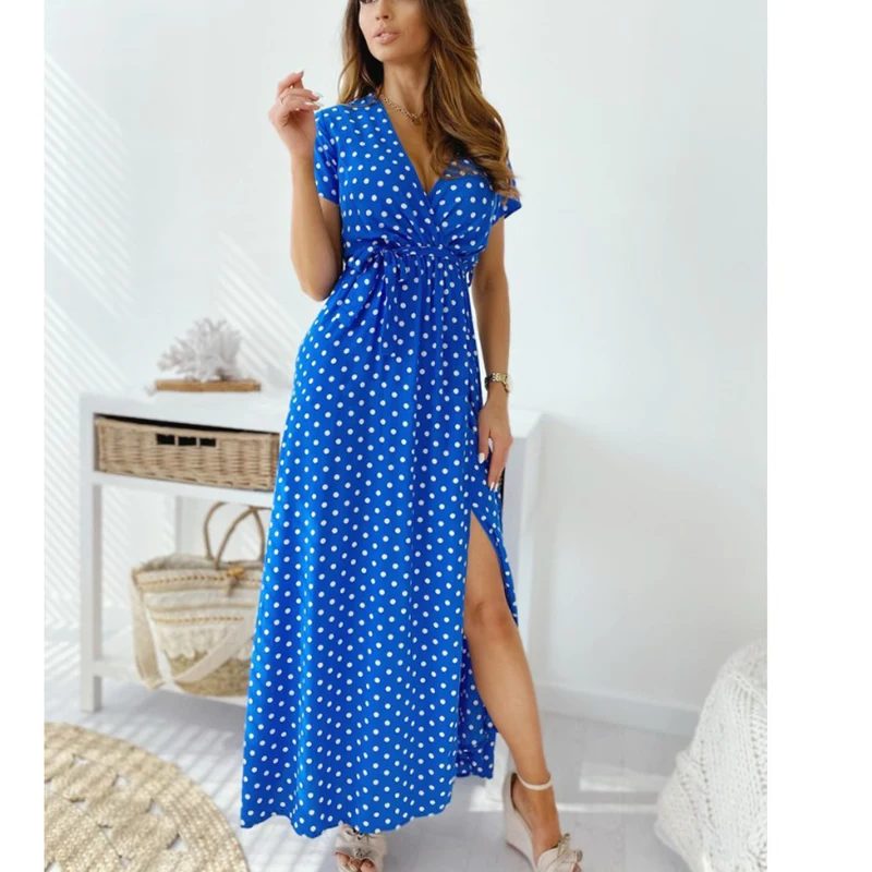 Fast delivery 2021 fashion womens clothing polka dot print dress girls maxi casual sun dress
Fast delivery 2021 fashion womens clothing polka dot print dress girls maxi casual sun dress