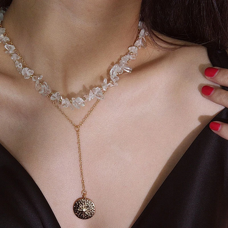 Bohemian Multi Layered Natural Stone Beads Choker Necklace Women Statement Carved Coin Pendant Necklace (SK611), As picture
Bohemian Multi Layered Natural Stone Beads Choker Necklace Women Statement Carved Coin Pendant Necklace (SK611), As picture