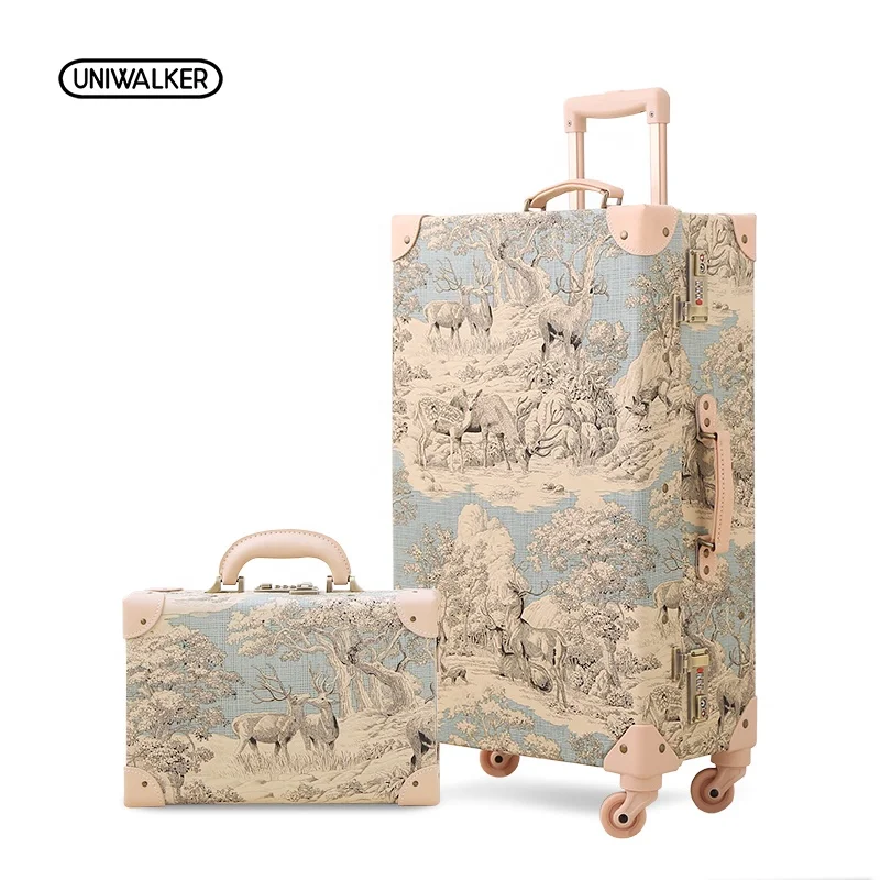 Vintage Fabric Travel Trolley Luggage With Combination Lock Rolling Suitcases With Spinner Wheels
Vintage Fabric Travel Trolley Luggage With Combination Lock Rolling Suitcases With Spinner Wheels