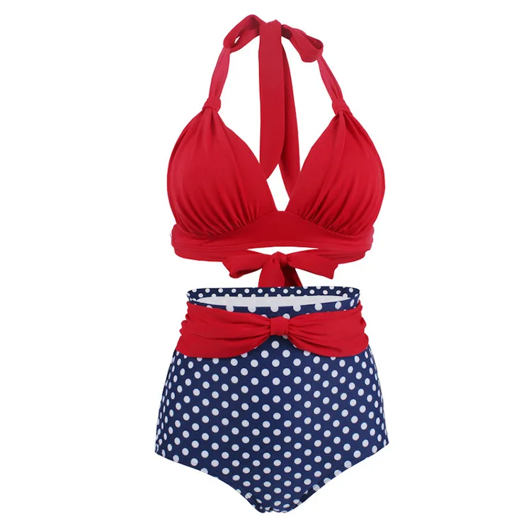 Fanli Wholesale Custom Women Vintage Swimsuit Two Piece Retro Halter Ruched High Waist Bikini Sexy Girls Swimwear & Beachwear
Fanli Wholesale Custom Women Vintage Swimsuit Two Piece Retro Halter Ruched High Waist Bikini Sexy Girls Swimwear & Beachwear
