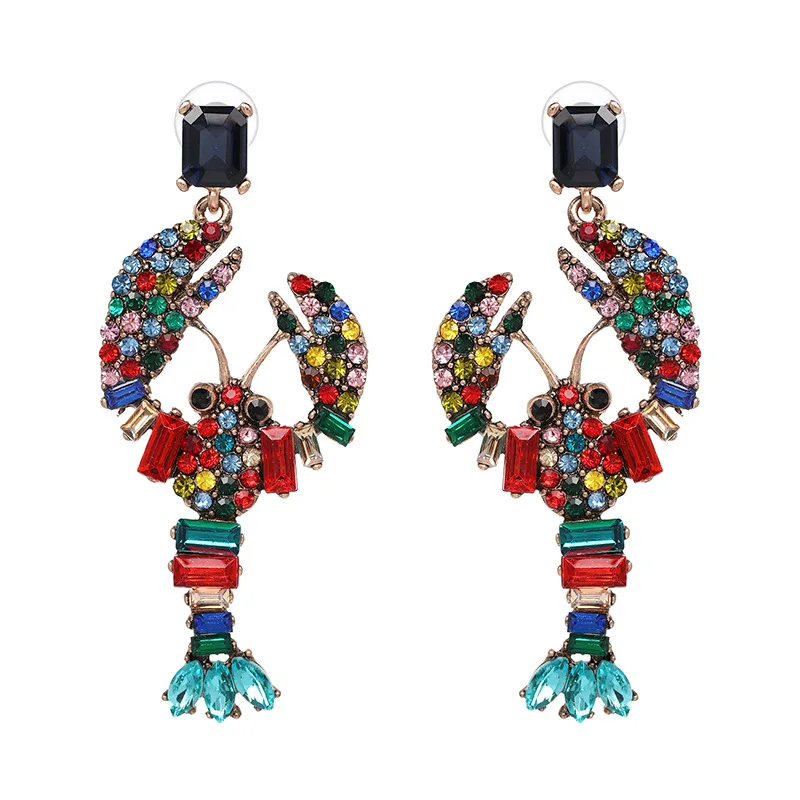 New Arrival Ocean Jewelry Personalized Glass Bead Lobster Earring Pave Colorful Rhinestone Lobster Drop Earring, As picture shows
New Arrival Ocean Jewelry Personalized Glass Bead Lobster Earring Pave Colorful Rhinestone Lobster Drop Earring, As picture shows