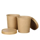 Eco Friendly Disposable Customized Biodegradable 8oz-32oz Kraft Paper Soup Cup