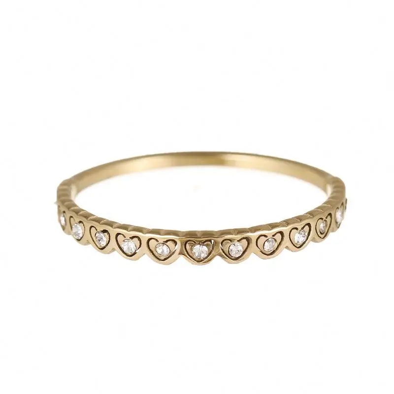Hot Sale Women's Engraved Heart Shape Zircon Design 14K Gold Plated Jewelry Stainless Steel Ring
Hot Sale Women's Engraved Heart Shape Zircon Design 14K Gold Plated Jewelry Stainless Steel Ring