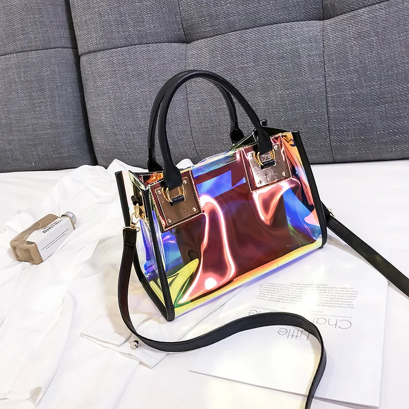 Big Capacity Holographic Waterproof Transparent Tote Bag Clear Pvc Jelly Bags Handbags Women
Big Capacity Holographic Waterproof Transparent Tote Bag Clear Pvc Jelly Bags Handbags Women