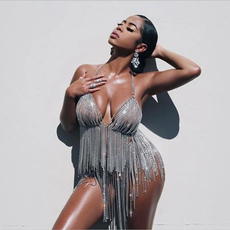 body chain Girl Women Evening Party Elegance Pearl Beaded Casual Sexy Two-piece Set, As pic
body chain Girl Women Evening Party Elegance Pearl Beaded Casual Sexy Two-piece Set, As pic