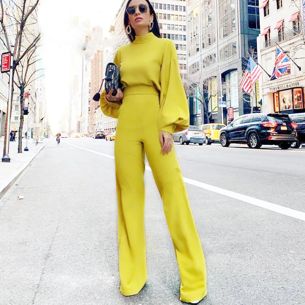 2021Fall Lady Elegant Office Work Wear Casual High Neck Lantern Sleeve Jumpsuit Women Wide Leg Long Sleeve Jumpsuits, Picture color
2021Fall Lady Elegant Office Work Wear Casual High Neck Lantern Sleeve Jumpsuit Women Wide Leg Long Sleeve Jumpsuits, Picture color