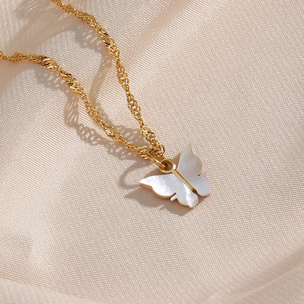 Butterfly Pendant Necklace Shell Gold Plated Necklace Tiny Chain Butterfly Pendant Necklace
Butterfly Pendant Necklace Shell Gold Plated Necklace Tiny Chain Butterfly Pendant Necklace