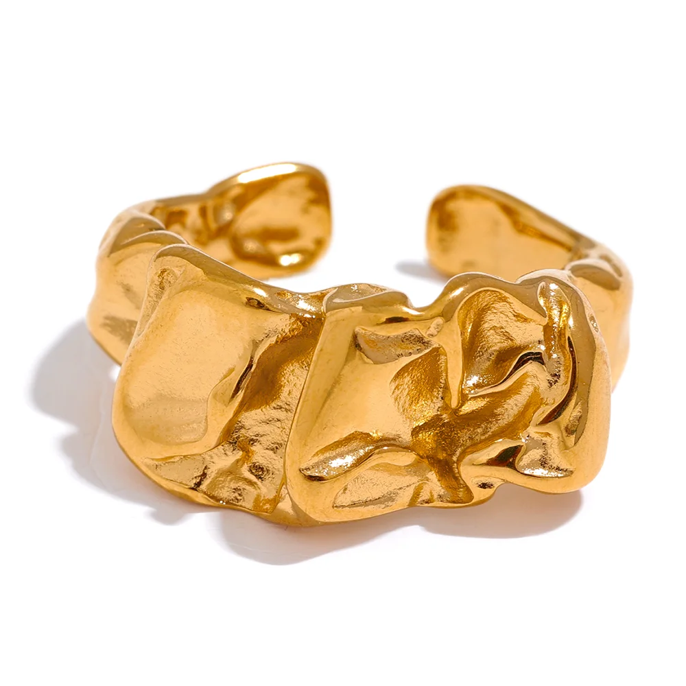 JINYOU 2397 Stainless Steel Creative Metal Wide Ring Women Wholesale Gold Color Texture Temperament Jewelry Waterproof Accessory
JINYOU 2397 Stainless Steel Creative Metal Wide Ring Women Wholesale Gold Color Texture Temperament Jewelry Waterproof Accessory