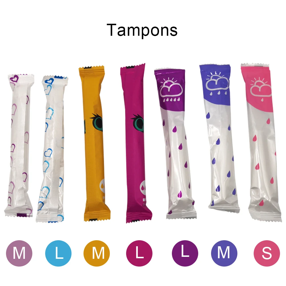 Organic Menstrual Tampon Plastic Applicator Tampon Private Label