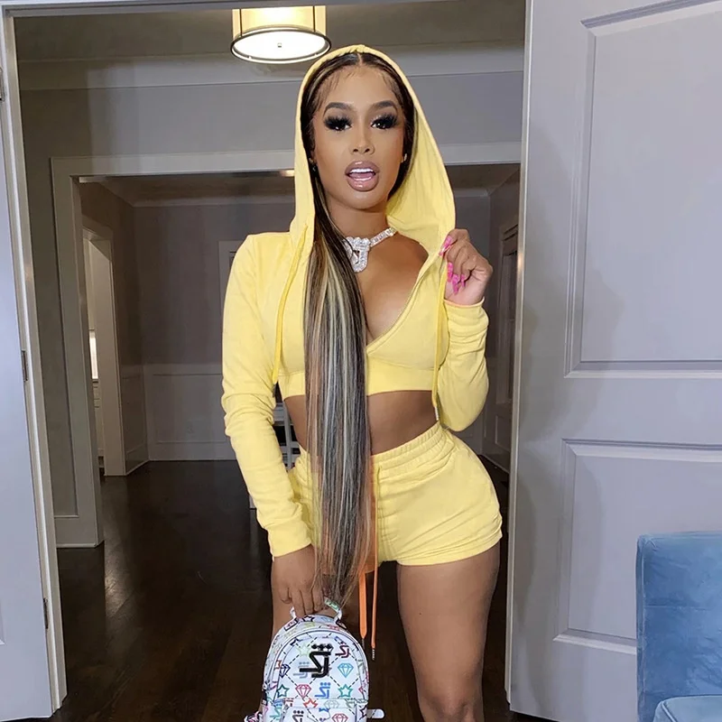 2020 Autumn New Stylish Women Fall Two Piece Sets Boutique Clothing Drawstring Elastic Shorts and Hoodie Lady
2020 Autumn New Stylish Women Fall Two Piece Sets Boutique Clothing Drawstring Elastic Shorts and Hoodie Lady