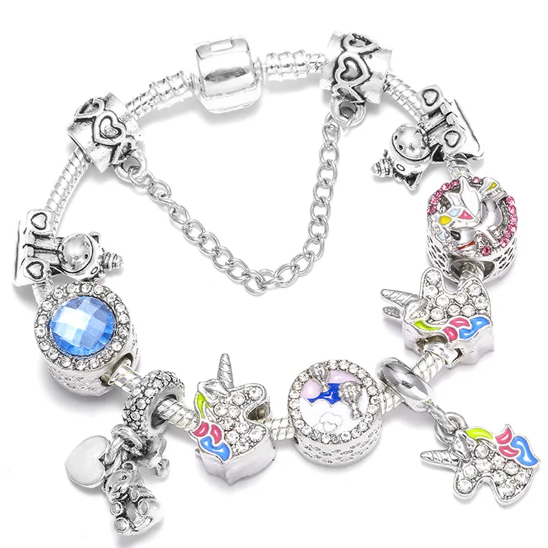 European Christmas Gift Hot Air Balloon Beaded Heart Charm Bracelet Crystal Animal Unicorn Charm Bracelet For Girls
European Christmas Gift Hot Air Balloon Beaded Heart Charm Bracelet Crystal Animal Unicorn Charm Bracelet For Girls