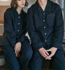 Custom men long sleeve solid color sleepwear cotton pajama sets women pajama shirt men lounge wear couple pajamas