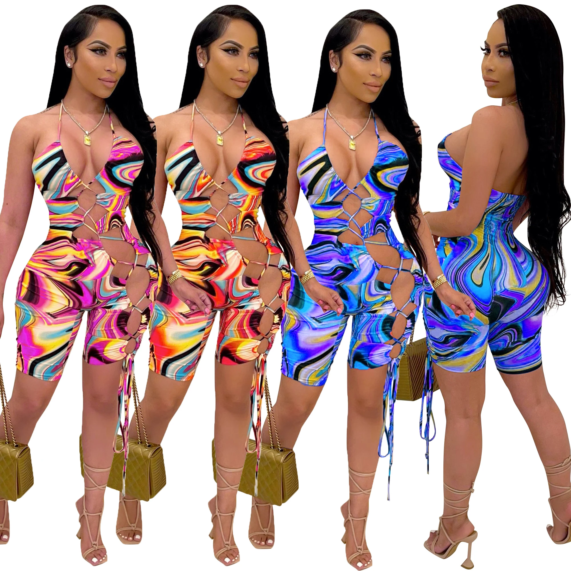 trending products 2021 new arrival Sleeveless for women club wear sexy tie dye halter neck jumpsuit bandage bodycon jumpsuit
trending products 2021 new arrival Sleeveless for women club wear sexy tie dye halter neck jumpsuit bandage bodycon jumpsuit