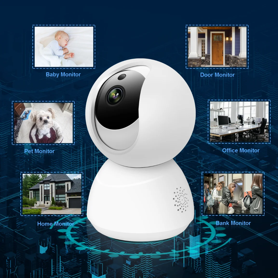wifi摄像头ip热卖家庭iot摄像头1080p/2m隐私区智能配置运动跟踪cmos