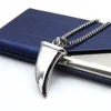 Cool Men's Jewelry Stainless Steel Pendant Necklace Silver Color Sharp Spear Wolf Teeth Pendant