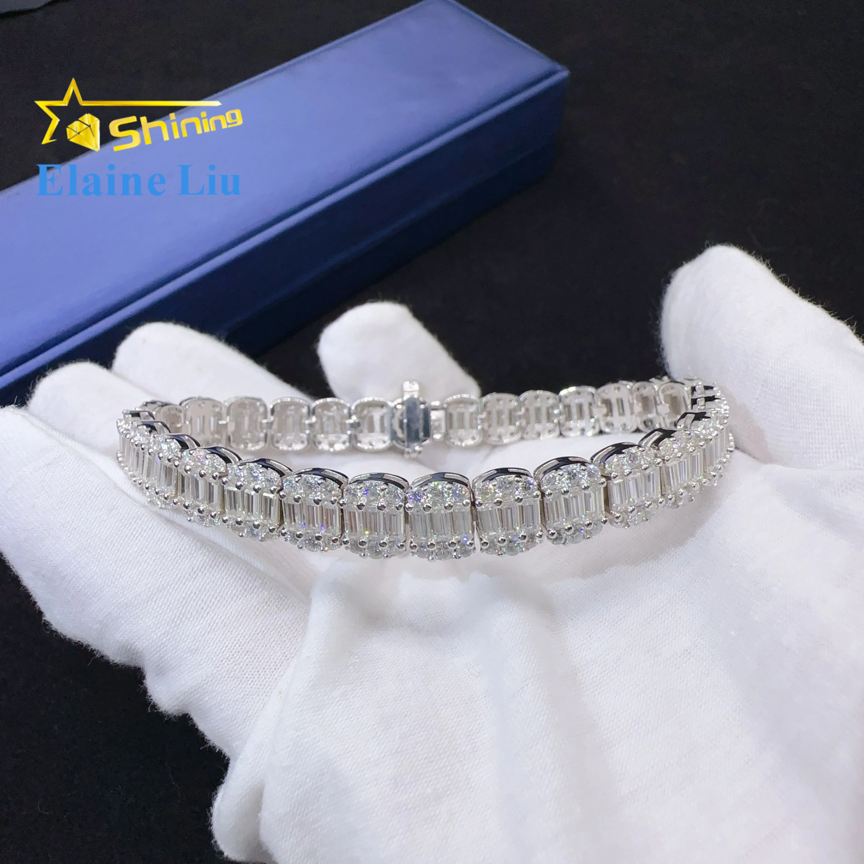 925 sterling silver luxury diamond zircon hip hop custom bracelet 
925 sterling silver luxury diamond zircon hip hop custom bracelet