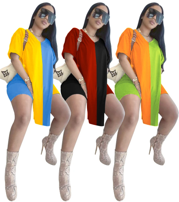 Casual Ladies 2 Pcs Suit Loose Stitching Slit Plus Size Summer Women Clothing Two Piece Sets, Picture shown 
Casual Ladies 2 Pcs Suit Loose Stitching Slit Plus Size Summer Women Clothing Two Piece Sets, Picture shown