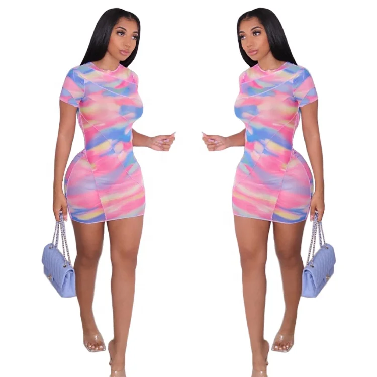 European and American women's new color texture printing stitching dress 
European and American women's new color texture printing stitching dress