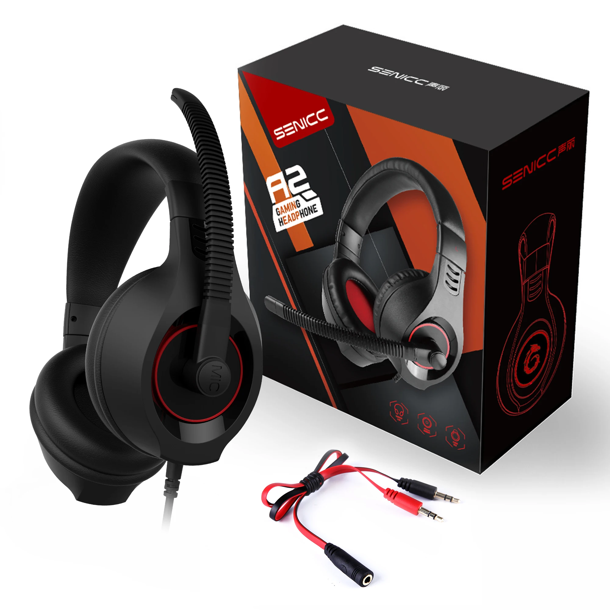 SENICC A2 foldable cheap price earphone headphones with microphone new design high quality gaming headset
SENICC A2 foldable cheap price earphone headphones with microphone new design high quality gaming headset