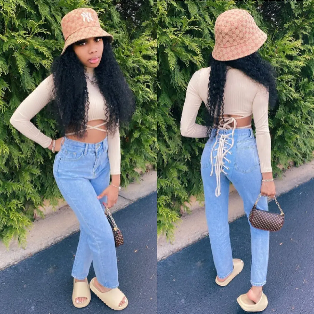 Drop shipping women high waist eyelet distressed lace up butt lifting ripped ladies denim pants trousers, Light blue/dark blue
Drop shipping women high waist eyelet distressed lace up butt lifting ripped ladies denim pants trousers, Light blue/dark blue