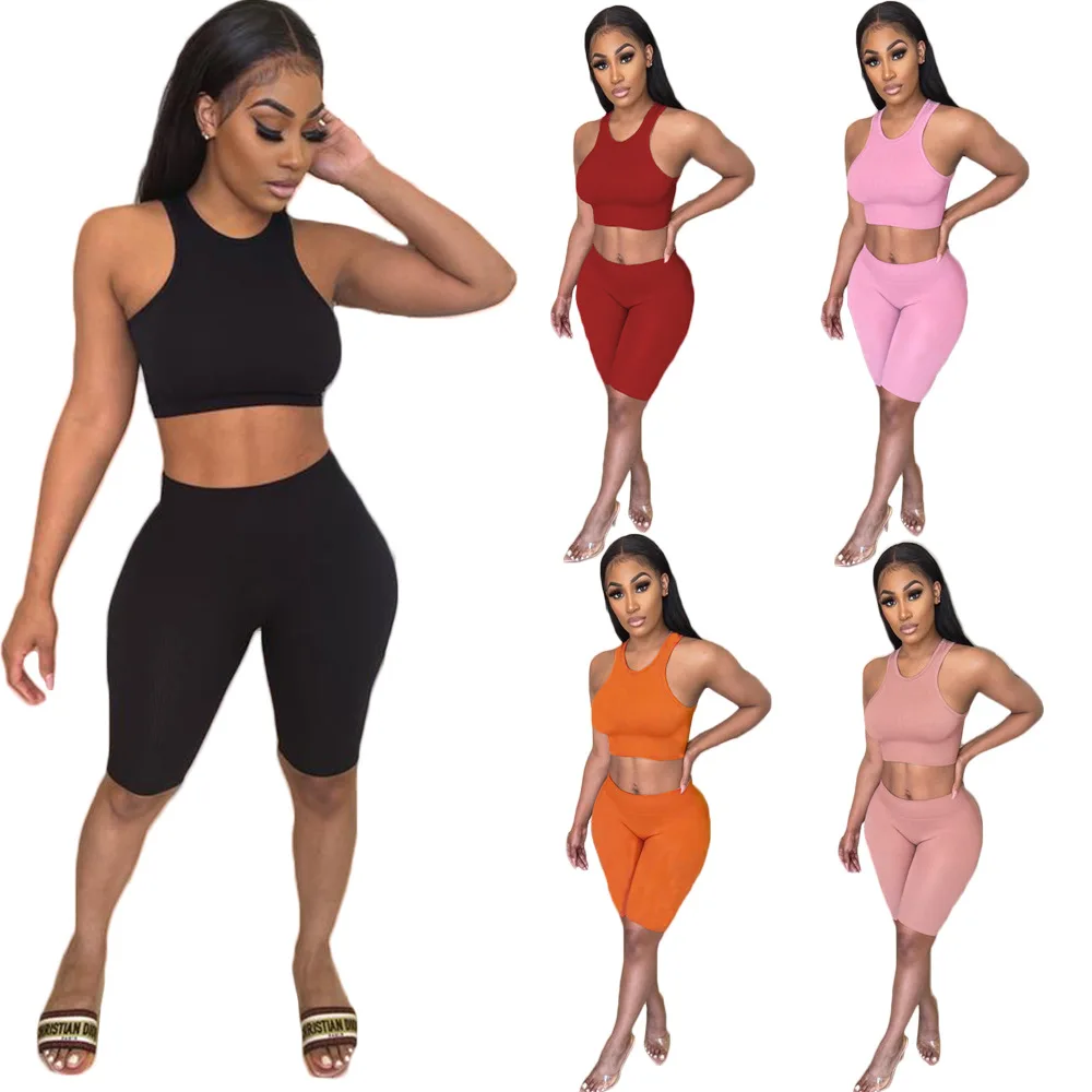 Wholesale Summer Outfit 2 Piece Short Set For Women Crop Top Sleeveless Yoga Set 2022 Biker Two Piece Short Set, Picture color
Wholesale Summer Outfit 2 Piece Short Set For Women Crop Top Sleeveless Yoga Set 2022 Biker Two Piece Short Set, Picture color