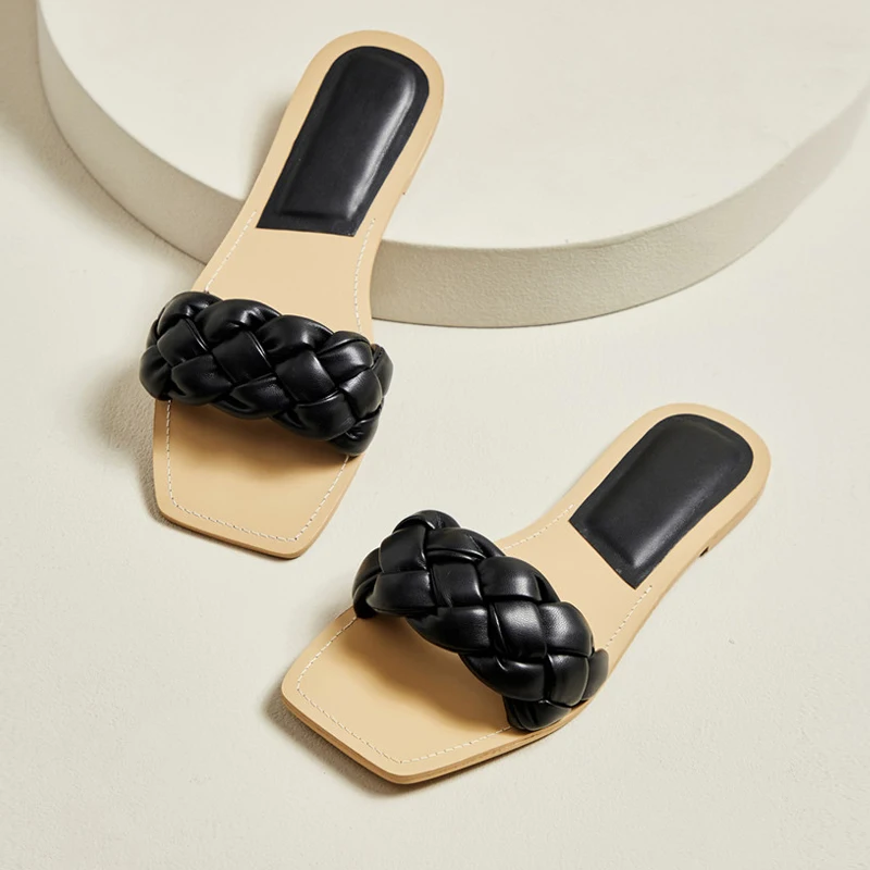 2021 Summer Fashion Holiday Casual Beach Women Slippers New Weave PU Leather Slip-On Cozy Square Toe Ladies Flat Slides Shoes
2021 Summer Fashion Holiday Casual Beach Women Slippers New Weave PU Leather Slip-On Cozy Square Toe Ladies Flat Slides Shoes