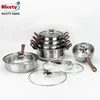 food grade stainless steel 7pcs non-stick outdoor cooking pot/cookware