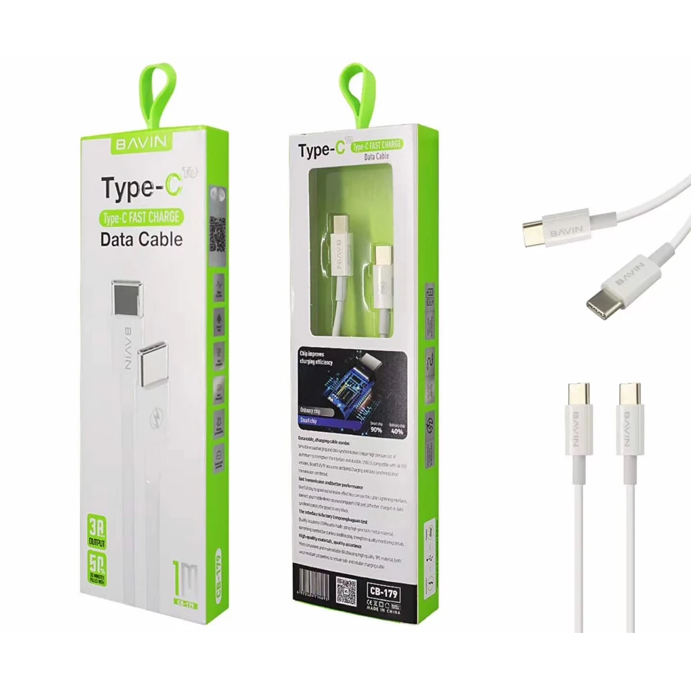BAVIN 5V 3A 60w White PD USB C Type C To Type C Fast Mobile Phone Charging Data Cable For Computer For Phone CB179
BAVIN 5V 3A 60w White PD USB C Type C To Type C Fast Mobile Phone Charging Data Cable For Computer For Phone CB179