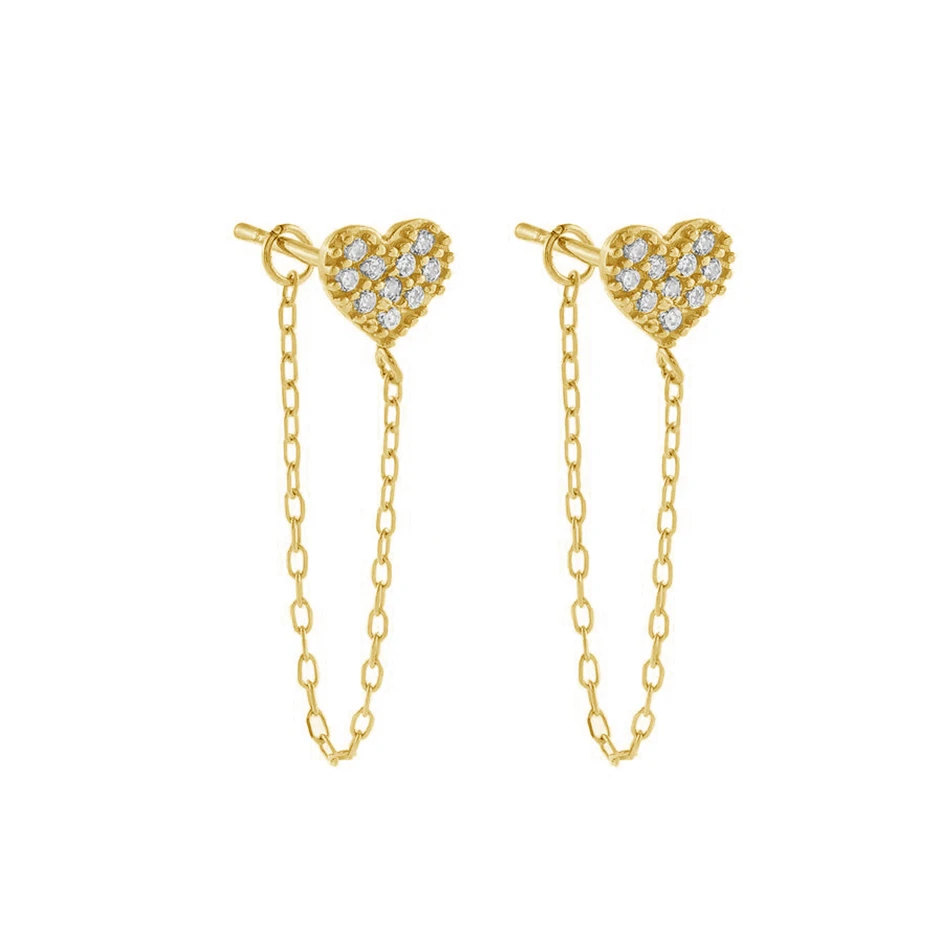wholesale jewelry 925 sterling silver 14k gold plated cubic zircon heart chain stud earrings
wholesale jewelry 925 sterling silver 14k gold plated cubic zircon heart chain stud earrings