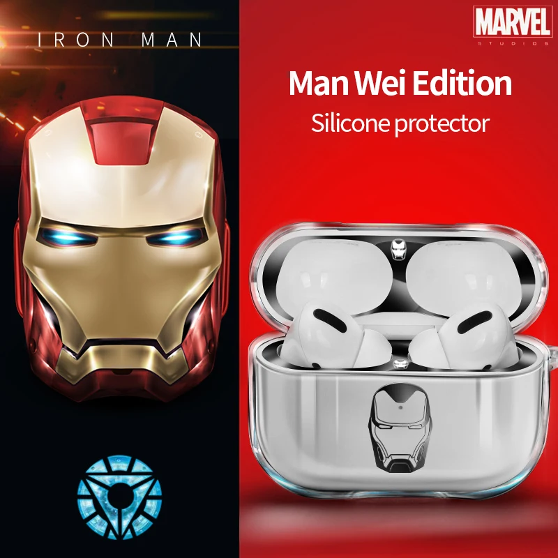 3D Cartoon Marvel Hero Iron Man for Air Pods Cover For Apple Airpod Case, Lucency 
3D Cartoon Marvel Hero Iron Man for Air Pods Cover For Apple Airpod Case, Lucency