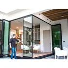 Shanghai supplier Interior bifold design aluminum accordion glass folding door