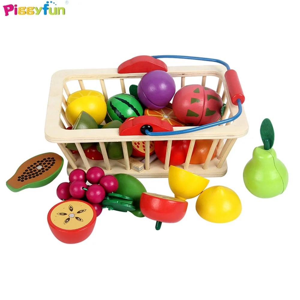 wooden cutting food toys