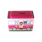 Rectangular Car Shape Custom Printed Promotional Gift For Kids Money Box Tin Can Coin Bank Collection Tin Box