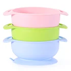 Kids Round Placemat Tray Toddlers Dinner Divided Food Plate Set Suction Silicone Baby Plate