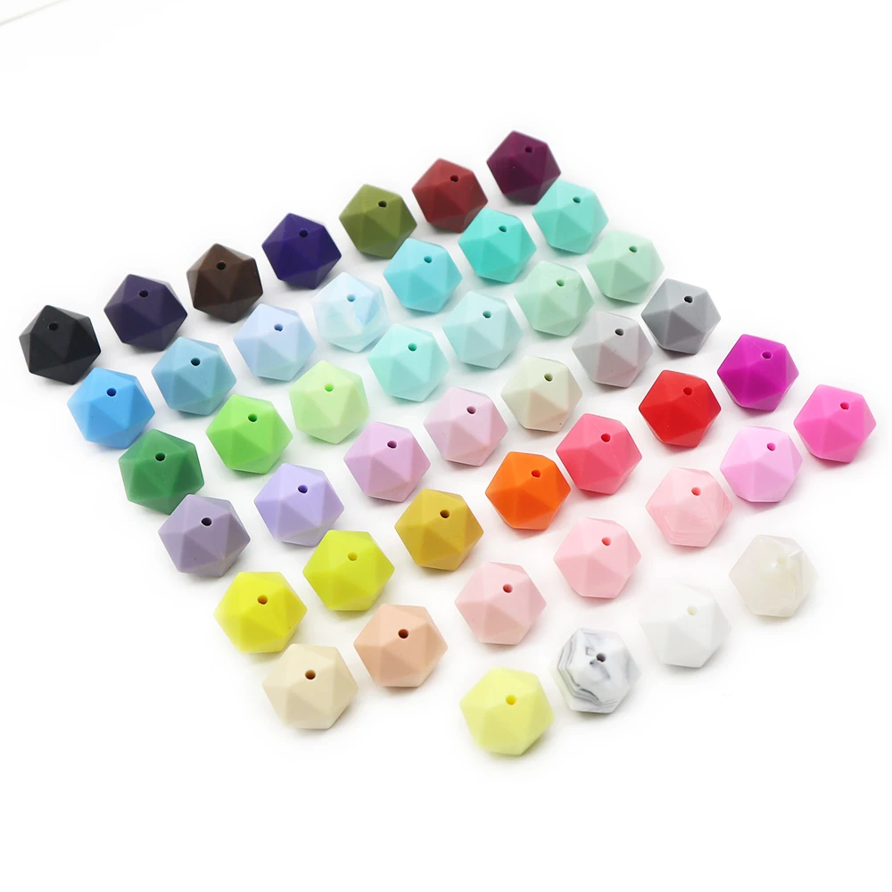 Wholesale Silicone Beads For Baby Teether Chew Necklace 14mm 17mm Silicone Hexagon Beads, 56 colors
Wholesale Silicone Beads For Baby Teether Chew Necklace 14mm 17mm Silicone Hexagon Beads, 56 colors