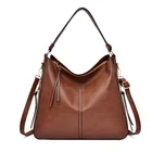 Women Large Hobo Shoulder Bag Brown Large Leather Purses Handbags Designer Hobo Purse with Tassel