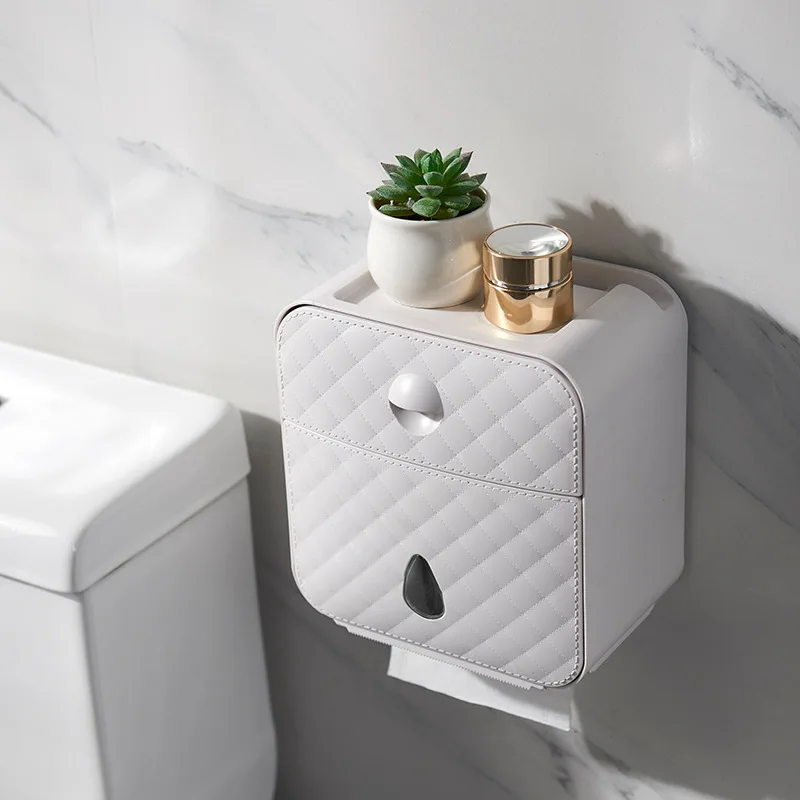 Multifunction wall mounted hole free waterproof tissue box for bathroom toilet paper storage
Multifunction wall mounted hole free waterproof tissue box for bathroom toilet paper storage