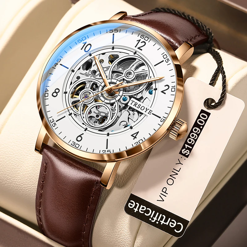 

Wholesale Best Selling Waterproof Designer Wristwatches Manufacture Automatic Watch Men jam tangan 8389, Black/silver/brown