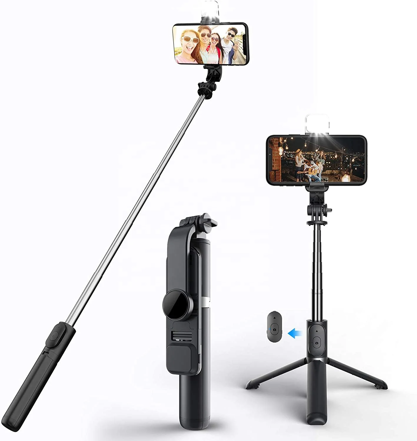 

CYKE Q02s Selfie Stick wireless Tripod with Beauty Light 3 in 1 Extendable Phone Stand Holder Fill Light with Wireless Remote