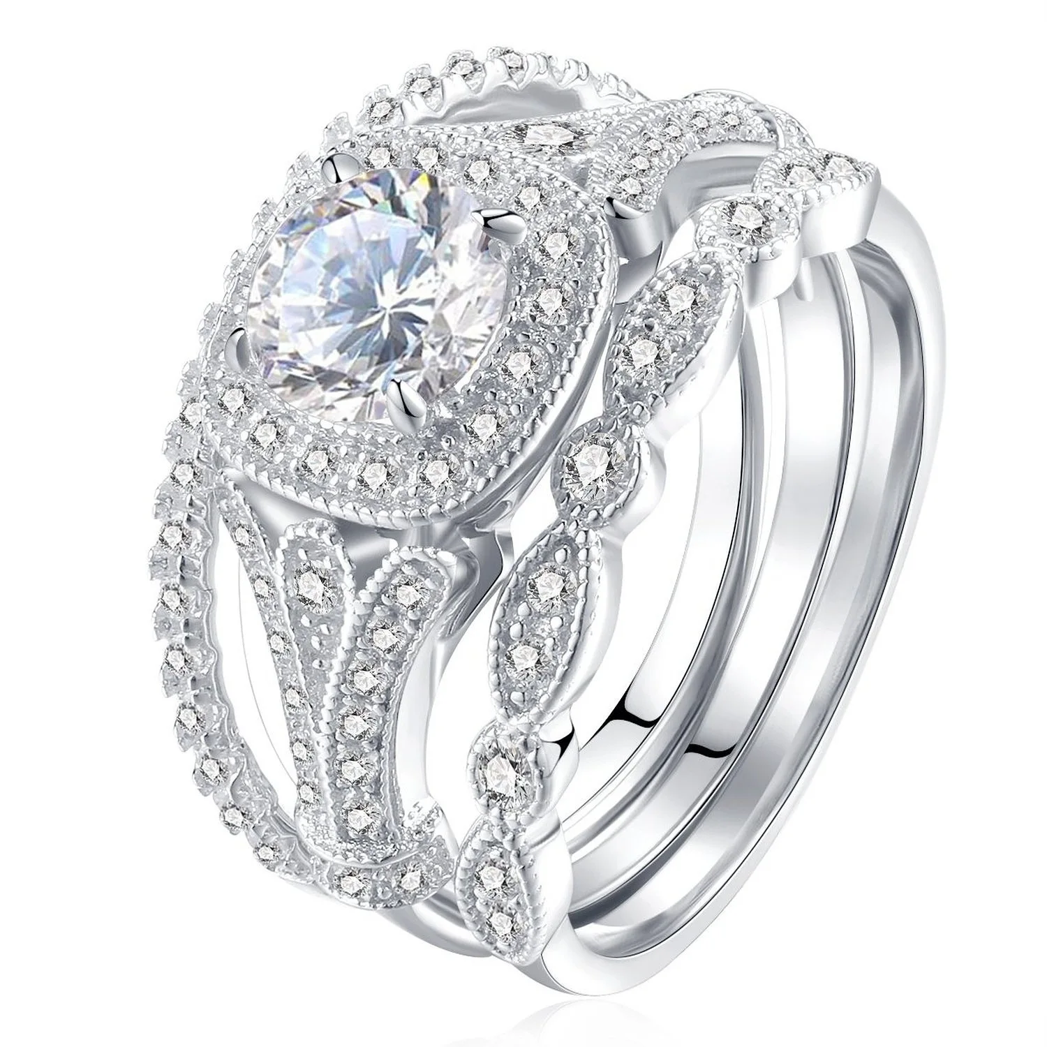 Ins Luxury Western Design 3 PCS Full Of Rhinestone Ring AAA Cubic Zirconia Ring Set For Party Wedding, Gold/silver/rose gold
Ins Luxury Western Design 3 PCS Full Of Rhinestone Ring AAA Cubic Zirconia Ring Set For Party Wedding, Gold/silver/rose gold