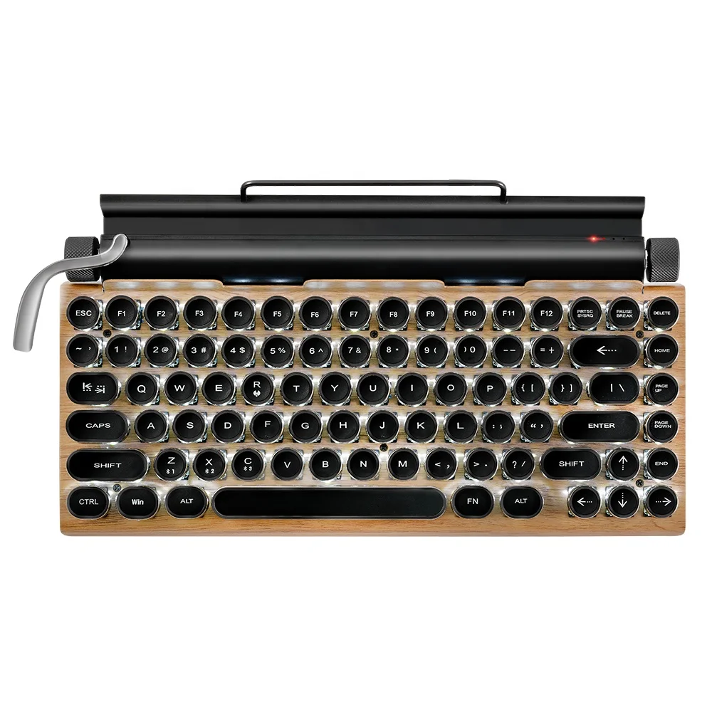 TW1867 Retro Wireless Typewriter BT Mechanical Multi Devices Connection Classical, Punk Round Keys Keyboard for PC/Tablet/Phone, Wooden/black/white/pink
TW1867 Retro Wireless Typewriter BT Mechanical Multi Devices Connection Classical, Punk Round Keys Keyboard for PC/Tablet/Phone, Wooden/black/white/pink