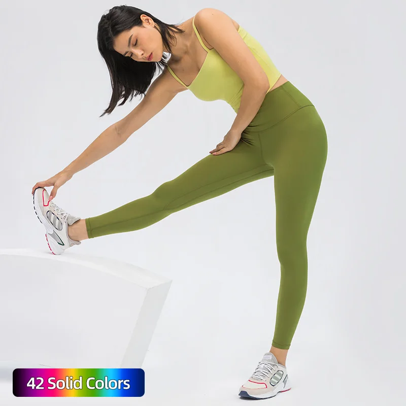 

Neon Color 80%Nylon 20% Spandex Buttery Soft V High Waist Workout Yoga Leggings Fitness Wear Tight Pants For Women
