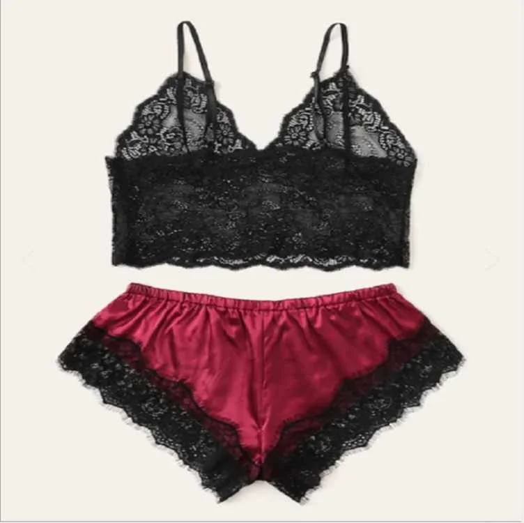 two piece short set Women's Lace Sleepwear women's sleepwear sexy silk pajamas pj set
two piece short set Women's Lace Sleepwear women's sleepwear sexy silk pajamas pj set