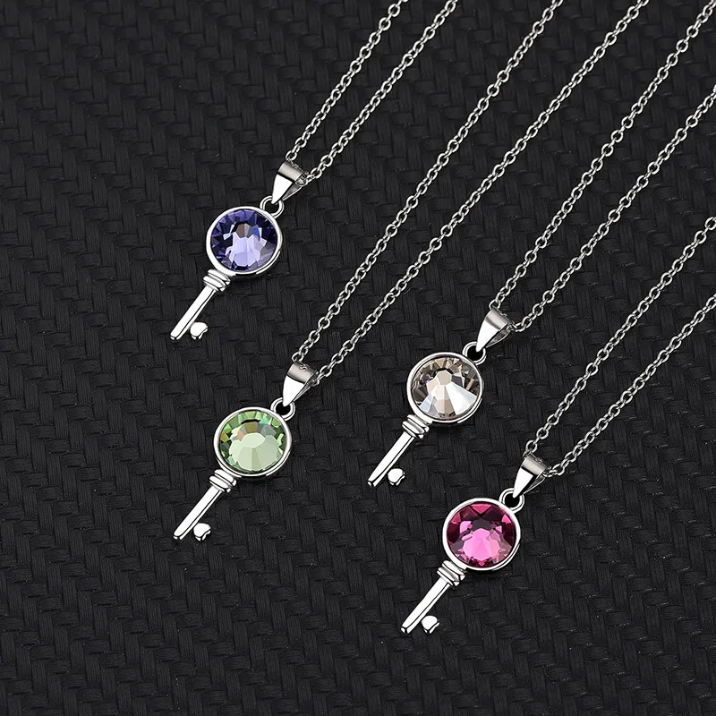 Fashion 925 Sterling Silver Austrian Crystal Diamond Chain Key Pendant Necklace Fine Jewelry
Fashion 925 Sterling Silver Austrian Crystal Diamond Chain Key Pendant Necklace Fine Jewelry
