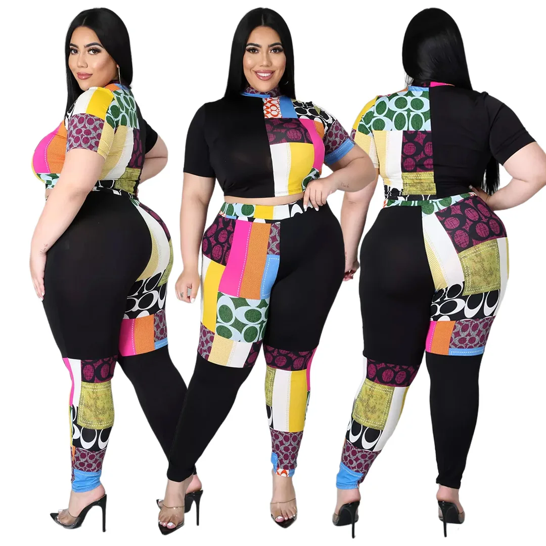 5xl Plus Size Sets Women Casual Printed Contrast Color Turtleneck Short Sleeve T-Shirt 2 Piece Set Women Summer
5xl Plus Size Sets Women Casual Printed Contrast Color Turtleneck Short Sleeve T-Shirt 2 Piece Set Women Summer