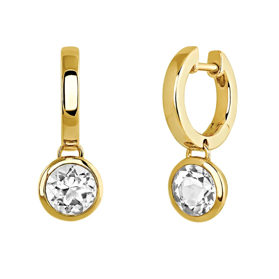 Minimalist Jewelry Wholesale 18K Gold Vermeil Huggies 925 Sterling Silver Topaz Hoop Earrings For Women
Minimalist Jewelry Wholesale 18K Gold Vermeil Huggies 925 Sterling Silver Topaz Hoop Earrings For Women